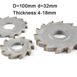 carbide tip side and face milling cutter 100x4x5x6x8x10x12x14x16x18 YG8 slot milling cutter three straight teeth blade cutter