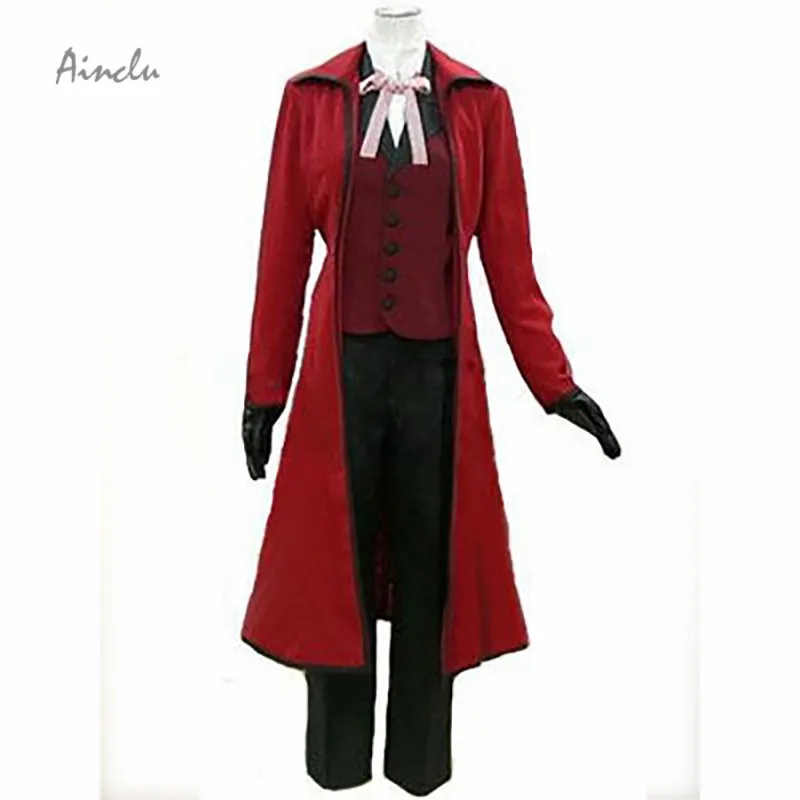 Ainclu Free Shipping Black Butler Kuroshitsuji Death Scythe Grell Sutcliff Adult Cosplay Costume