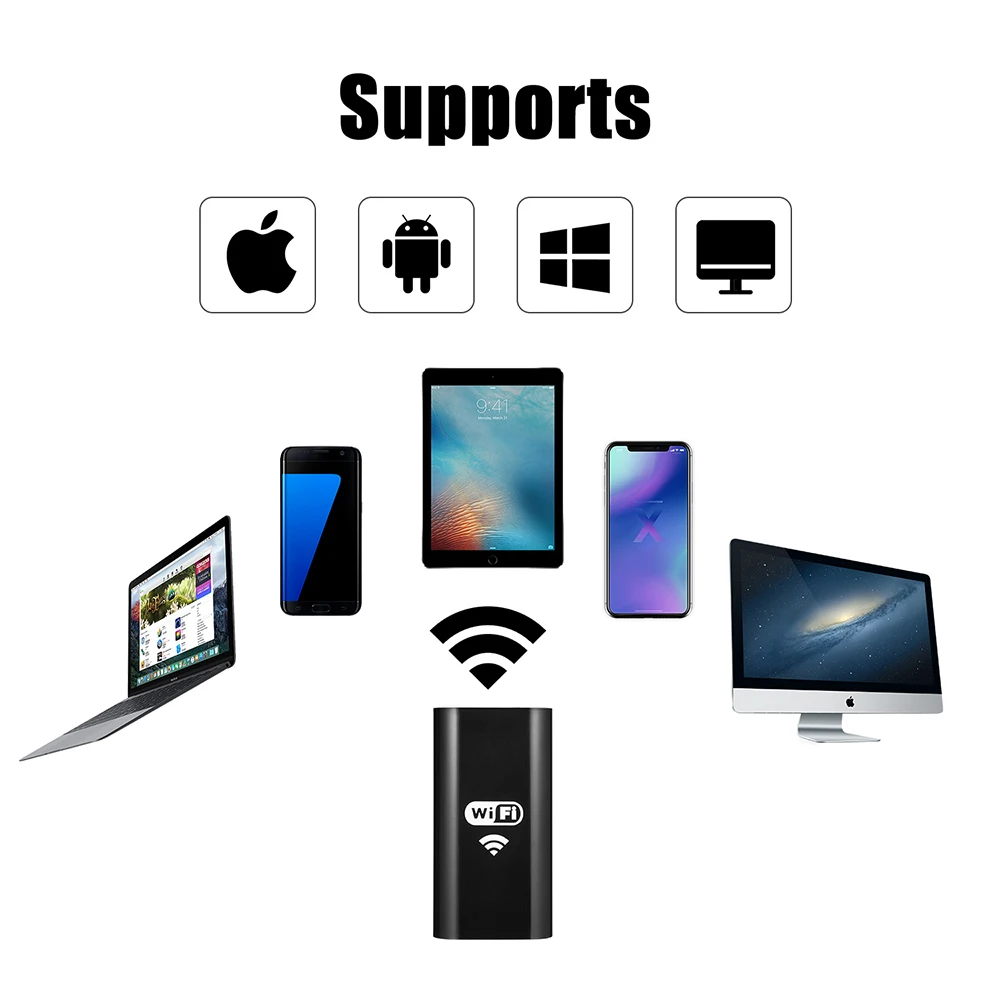 WIFI Endoscope Camera  8MM 2/5M  Waterproof Soft Cable Inspection Camera USB Endoscope Borescope IOS Endoscope For Iphone