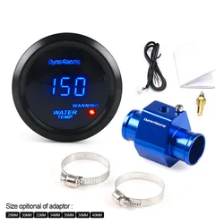 Dynoracing 52MM Digital Blue Led Water Temperature Gauge 40-150 Celsius With 1/8NPT Water Temperature Seal Pipe Sensor Adapter