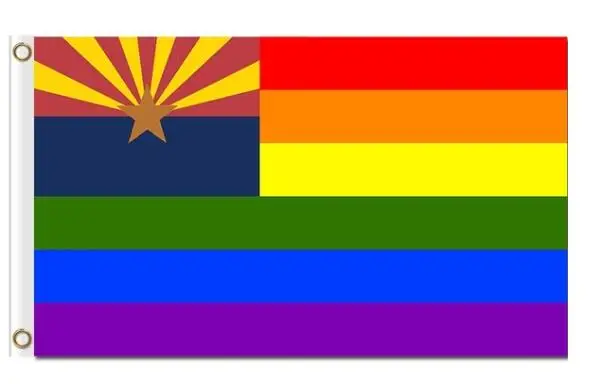 America state Arizona flag gay pride lgbt pride 3x5ft custom flag