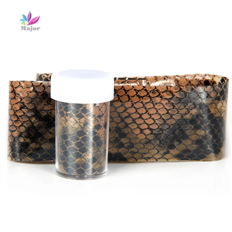 120m*4cm/roll Nail Foils Classic Snake Skin Pattern Nail Art Transfer Foils Laser Stickers Adhesive Nail Polish Accessories