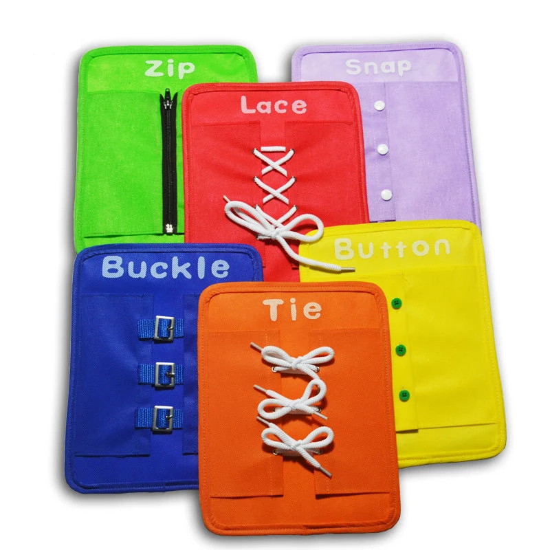 Kids Montessori Educational Toys Baby Button Lace Tie Changing Jigsaw Board Toddler Early Education Teaching Aids Preschool Toys