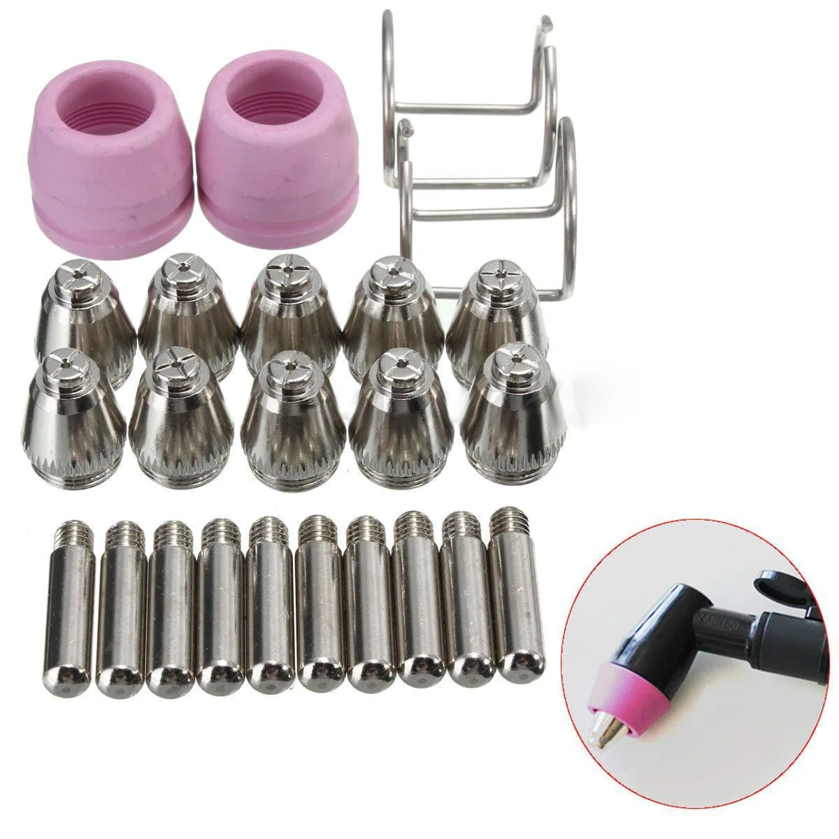 

24Pcs Plasma Cutting Torch Electrode Nozzles Consumables Kits AG-60 WSD-60P