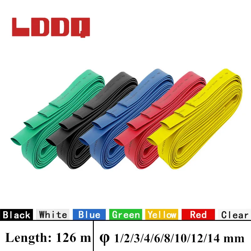 LDDQ New Arrival Heat Shrink Tubing Tube Cable Sleeve 1/2/3/4/6/8/10/12/14mm Shrinkable tube 7 Colors Wrap Wire Kit High quality