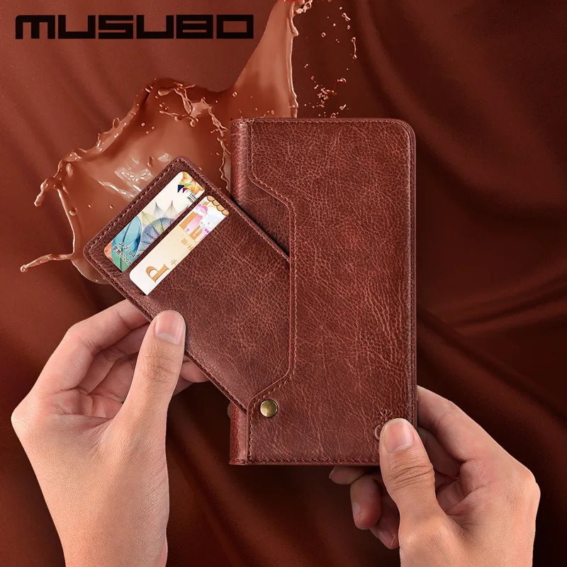Musubo Luxury Leather Case For Samsung Galaxy S8 Plus S8+ Note 8 Cases Cover For iPhone Xs Max 11 Pro 8 Plus 6s  Stand Card Slot