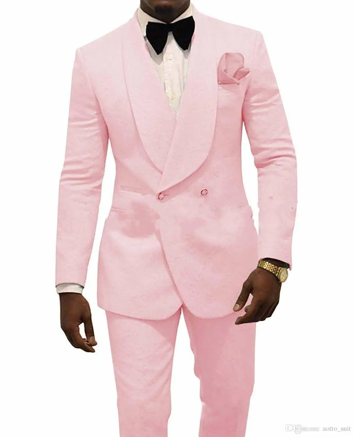 2021 Hot Selling Slim Fit Pink Floral Mens Double Breasted Suit Men Wedding Suits Groom Tuxedos Terno Prom Party Best Man Blazer