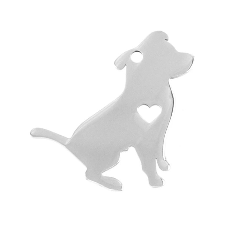 Love my Dog Parson Russell Terrier Stainless steel Pendant puppy pet ID blank dog tag for print Mirror polish