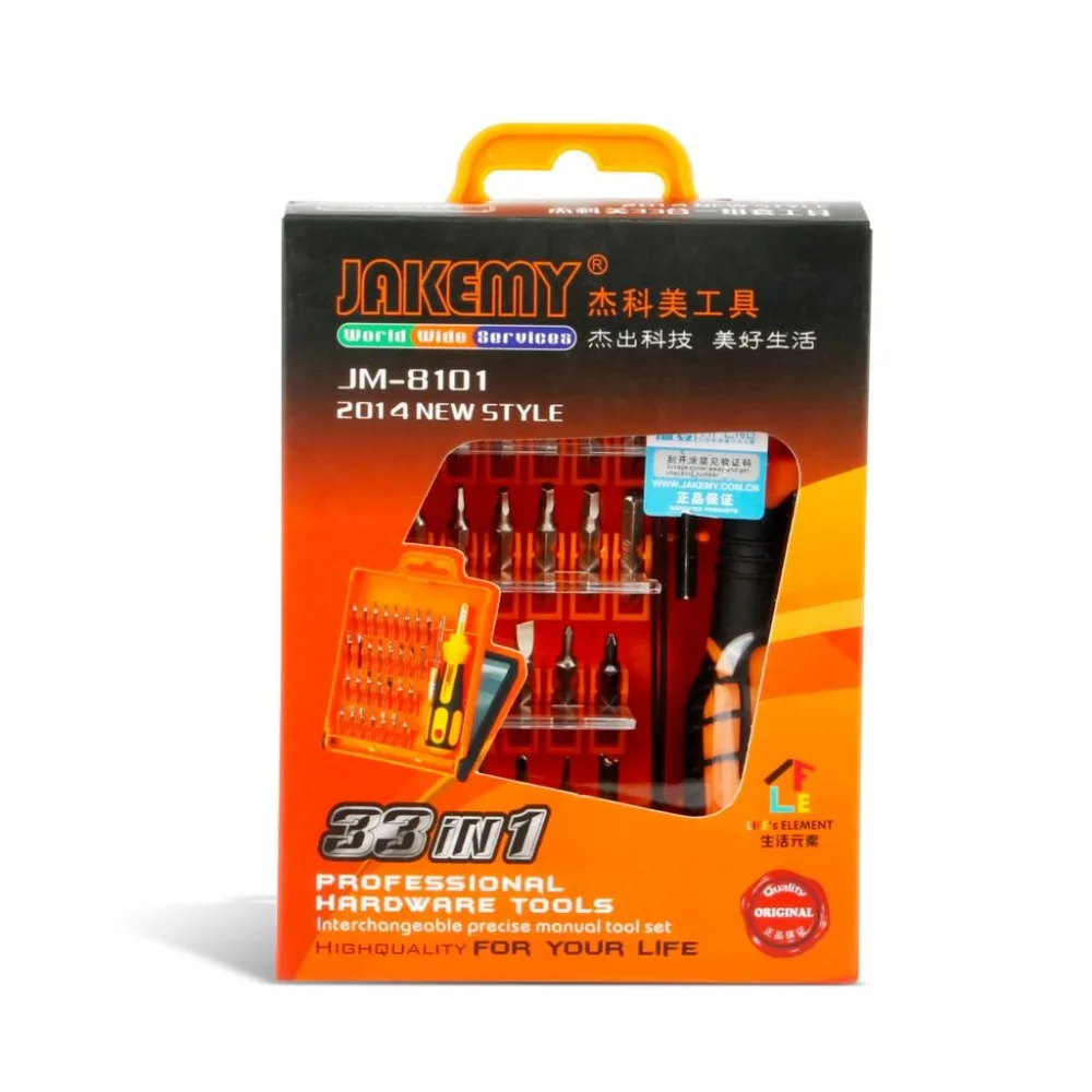 JAKEMY JM-8101 Precisão Chave De Fenda Set, Magnetic Torx Bits, Chave De Parafuso para Kit De Ferramentas De Reparação Eletrônica, 33 em 1