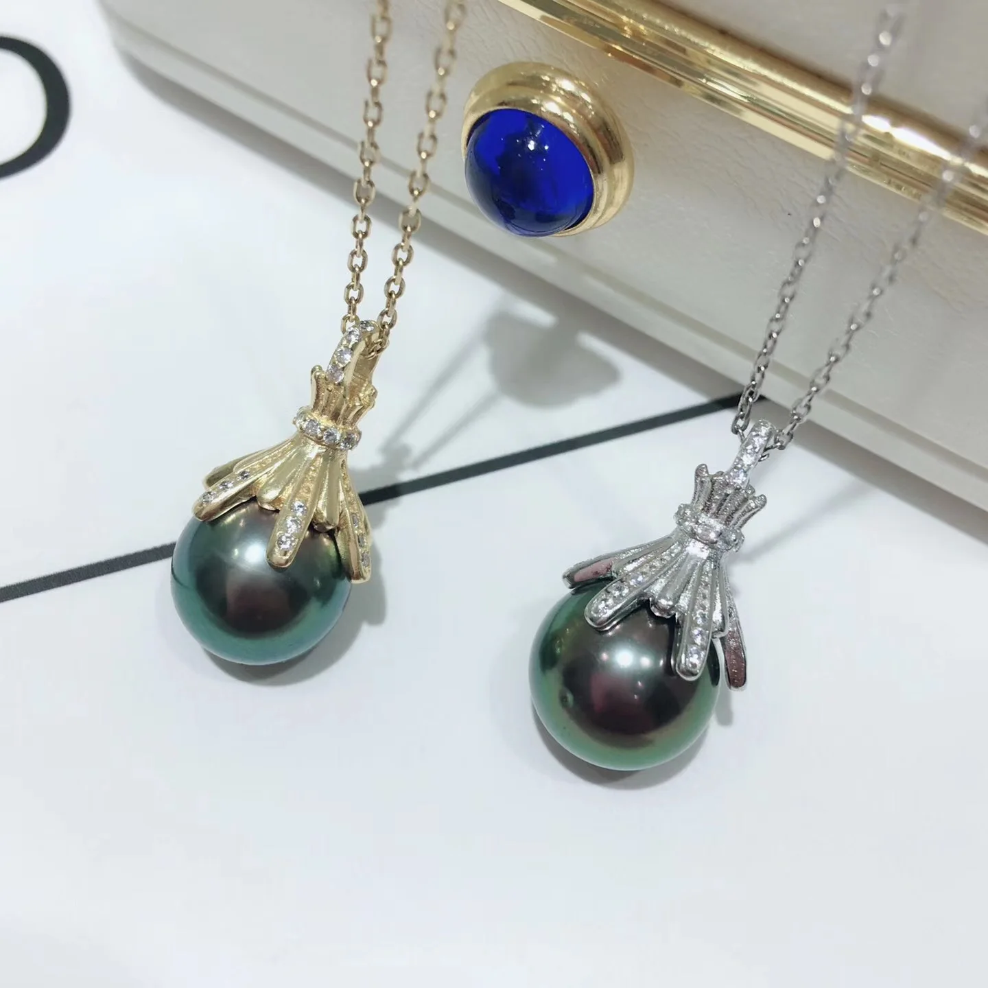 S925 Sterling Silver Pearl Pendant Pemegang Wanita DIY Handmade Craft Pendant Perhiasan Aksesori Perak & Emas 3 Pcs/Lot