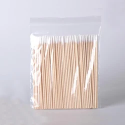 Bastoncillos de algodón para extensión de pestañas, palitos de madera para el cuidado médico de los oídos, hisopo de algodón cosmético, accesorios para Microblading, 100 Uds.