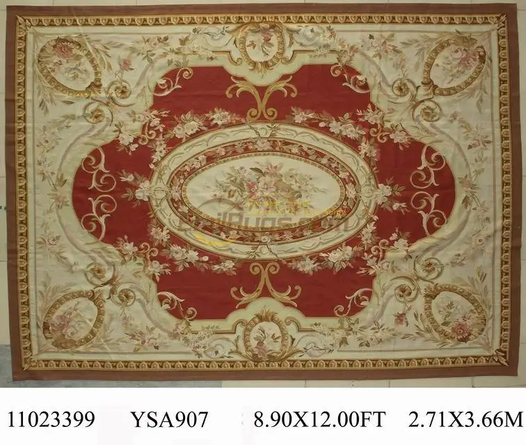 Handwoven Wool Carpets Big Carpet For Living Room Square Rug Aubusson Carpet Wool Knitting Carpets