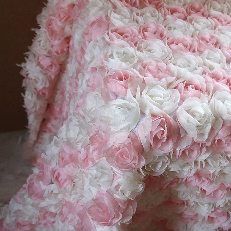 Rose Design Fabric,Mesh gown material,Wedding background cloth,130cm*45cm/pcs