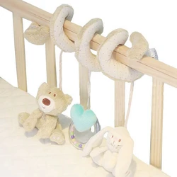 Cute Bear Rabbit Infant Babyplay Activity Spiral Bed & Stroller Toy Set Hanging Bell Crib Cot Spiral Rattle Toys for Baby Kids