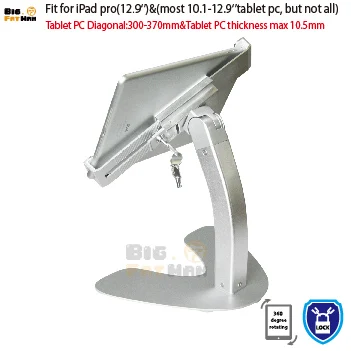 Universal desktop Tablet Holder for 10.1-12.9 inch tablet pc stand security holder for ipad pro Surface samsung Tab desktop