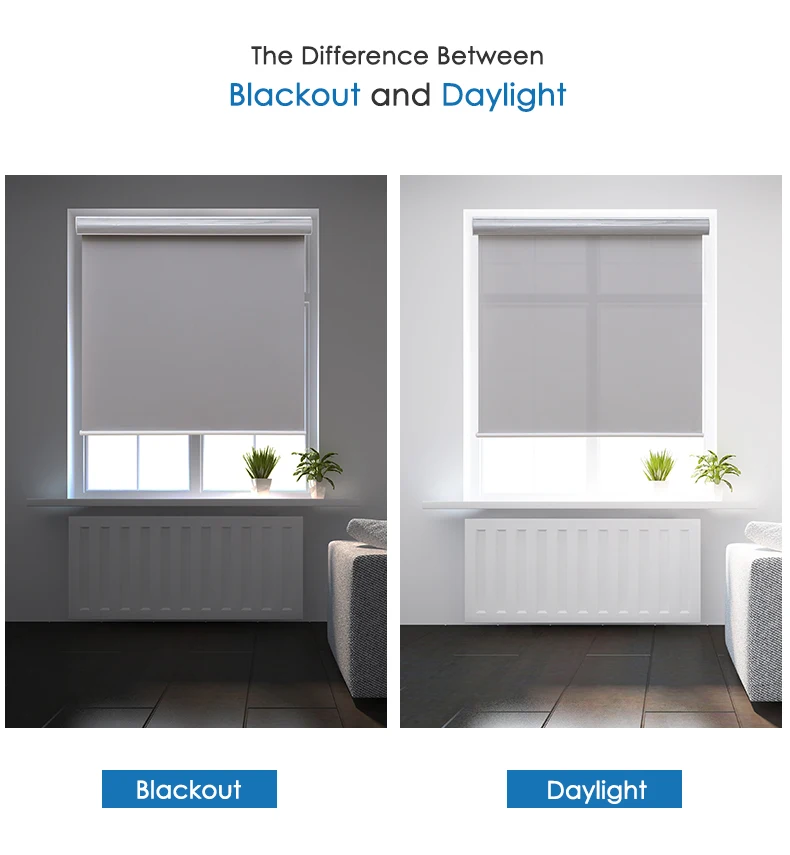 Customized size Daylight and Blackout roller blinds Big Dust Cover System Heavy Duty Roller blinds Bedroom Kitchen Office