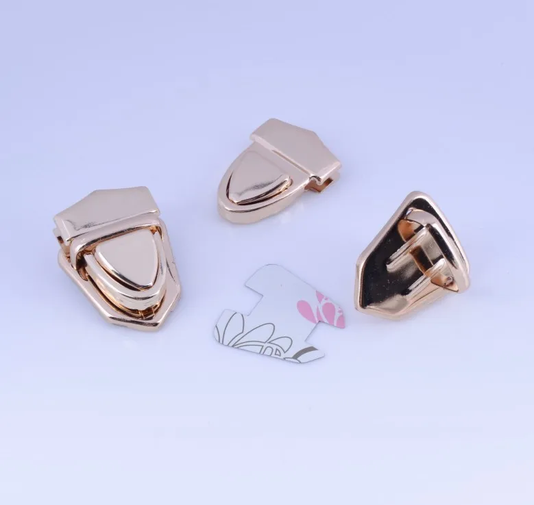 Free Shipping-10 Sets Rose Golden Jewelry Wooden Case Boxes Bag Making Lock Latch Hardware 21mm x 29mm 27mm x 24mm,J1825