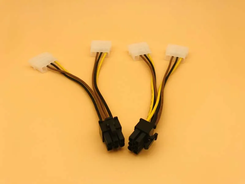 5 PCS PCI-E 6Pin Nữ để Molex 4pin x2 Splitter SATA Điện Cáp Điện PCI Express Cáp Mở Rộng 15 CM cho Thợ Mỏ BTC Khai Thác Mỏ