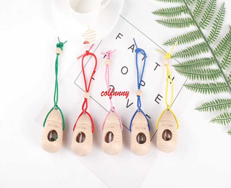 

300pcs/lot Fast Shipping Glass Perfume Essential oil Empty Bottles water Glass Car perfume Bottles pendant FXS07