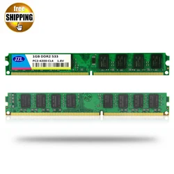 JZL Memoria PC2-4200 DDR2 533MHz / PC2 4200 DDR 2 533 MHz 1GB LC4 1.8V 240-PIN Non-ECC For Desktop PC Computer DIMM Memory RAM