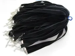 10pcs 13inches Adjustable 10mm Flat Black Velvet Choker Necklace Cord String Rope,DIY Beading Pendant Charm Cord,Tatto Choker