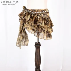 7years Old Lil Girl 2021Belly Dance Belt Hip Scarf Mesh Gothic Tribal  Over ScarfBLL06 10