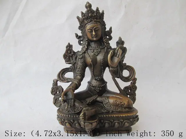 

Elaborate ancient Chinese Tibet copper avalokitesvara statue