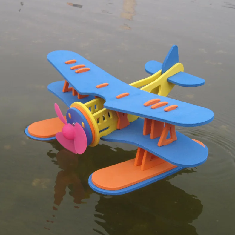 Modelo de Seaplane dinámico de hoja de aire, rompecabezas eléctrico Diy, juguete de artesanía, clase de estudiantes, juguetes educativos, avión electrónico, 2021