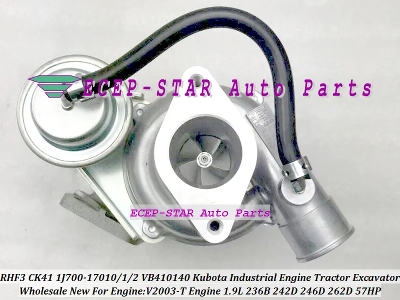 Turbo RHF3 CK41 1J700-17010 1J700-17011 1J700-17012 VB410140 For Kubota Tractor Excavator Industrial Engine V2003-T 236B 1.9L