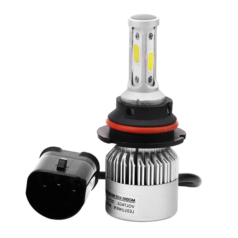 2pcs Car Headlight COB 9007 8000LM 72W LED Auto Lamp Bulb Fog Light Replace Parts 6500K Lights For cars