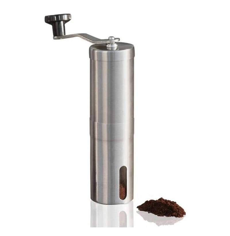 Home & travel Stainless Steel Manual Coffee Grinder Hand Coffee Bean Grinder Mill Spices Miller with Ceramic Burr Grinding Tool