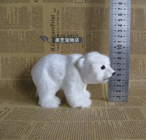 mini cute simulation polar bear toy handicraft imitate small polar bear gift about 16x6x9cm