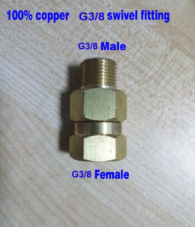 

10pcs/lot G3/8 swivel fitting connector adaptor 100% copper high pressure 350bar inlet G3/8 Female outlet G3/8 Male