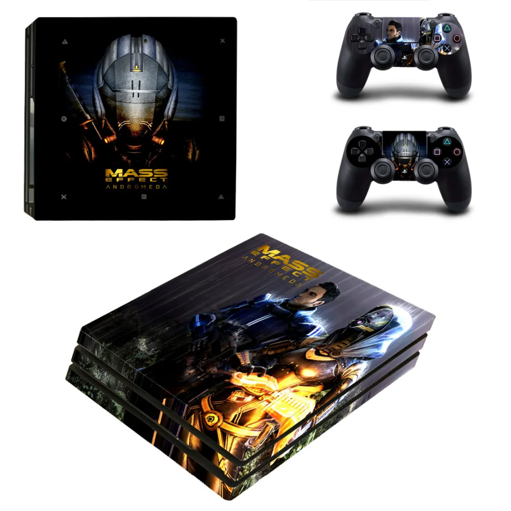 Efek Massa Andromeda PS4 Pro Stiker Kulit untuk Sony PlayStation 4 Pro Konsol dan Pengendali PS4 Pro Stiker Kulit Decal