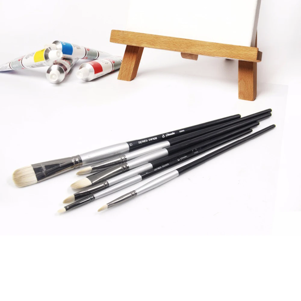 6 pcs set Art supplies series of bristles of the brush painting to the artist of high quality oil painting in watercolor brushes