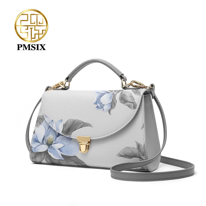 PMSIX Fashion Women\'s Shoulder Bags Simple Ladies\' Small Handbag Floral Printing Crossbody Bag Vintage Hasp Messenger Bag 2020