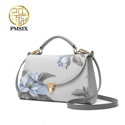 PMSIX Fashion Women's Shoulder Bags Simple Ladies' Small Handbag Floral Printing Crossbody Bag Vintage Hasp Messenger Bag 2020