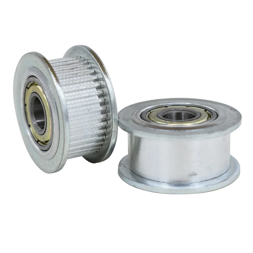 MXL 32T 35T 36T Timing Idler Pulley 3/4/5/6/7/8mm Bore 7/11mm Width Bearing Pulley With/Without Teeth Aluminum Alloy