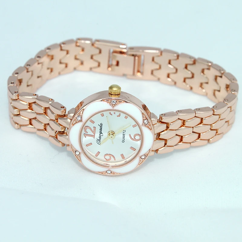 10pcs/Lot Bulk Luxury Fashion Rhinestone Stainless Steel Women's Watches Quartz Wristwatches Bracelet Watch Casual Style