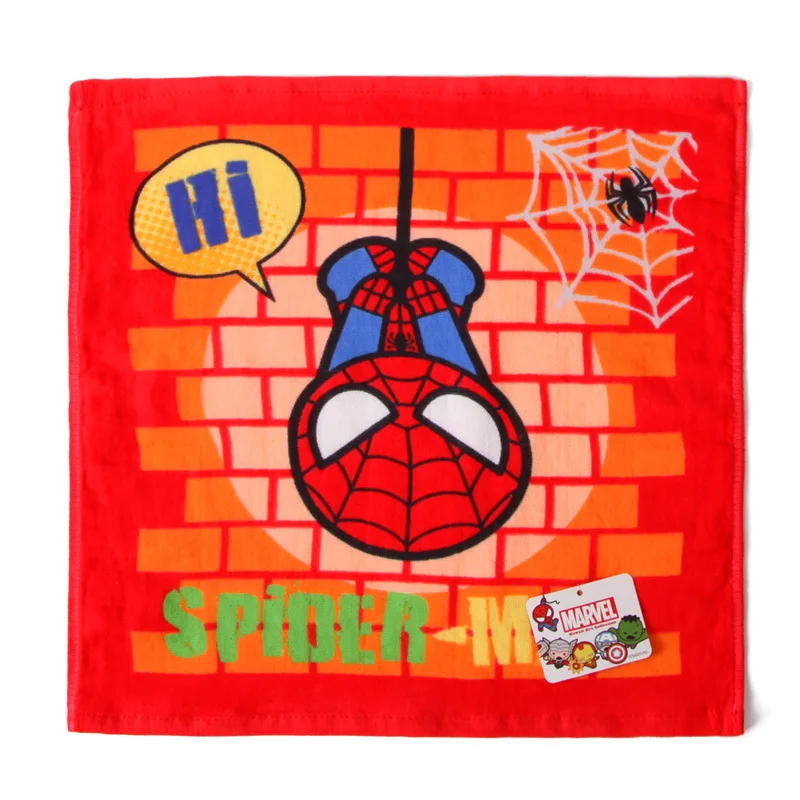 Disney Spider-Man Captain America Toy Story Kids Cotton Towel Square Towel Baby Kerchief Hand towel For Children gifts 34x34cm