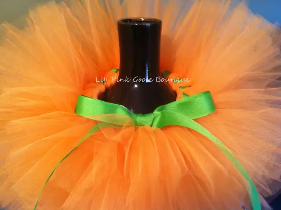 Cute Retail Girls Orange Tutu Skirts Infant Baby 100% Handmade Fluffy Ballet Tutus Pettiskirts with Ribbon Bow Kids Tutus Cloth