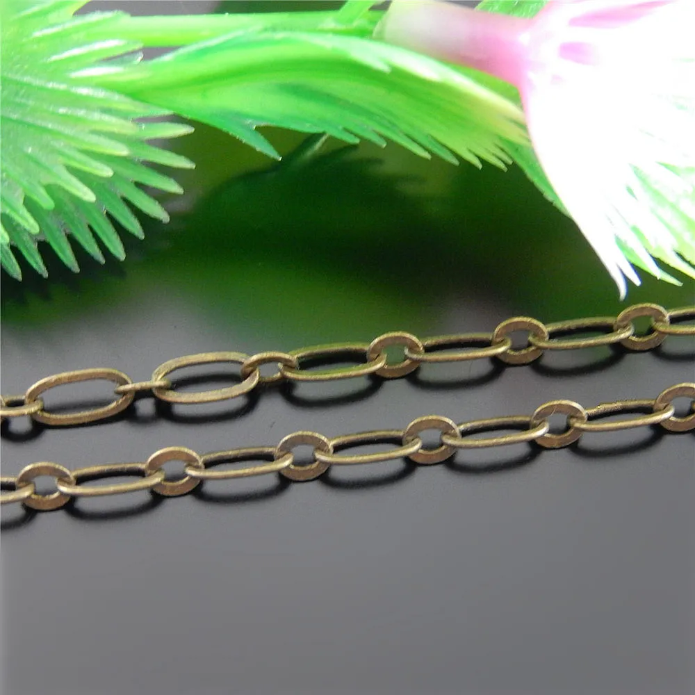 1meter Vintage Alloy Necklace Chain Statement  Bracelet Necklace Chain 6.2*3.4mm Jewelry Making Bronze Chain Accessories   01344