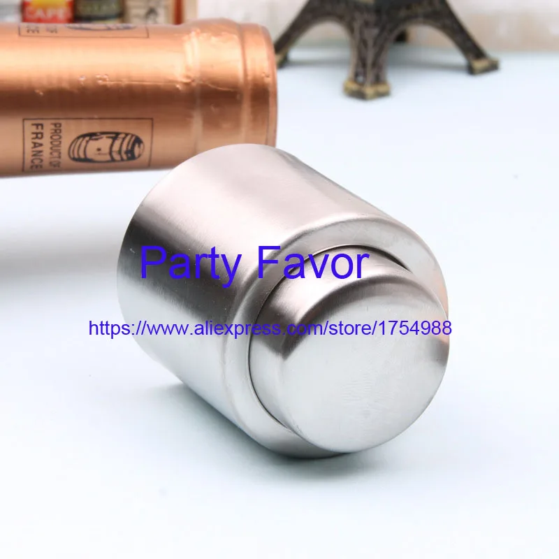 

100pcs/lot Free Shipping Stainless Steel Champagne Stopper Sparkling Wine Bottle Stoppers Plug Sealer party favor gift present