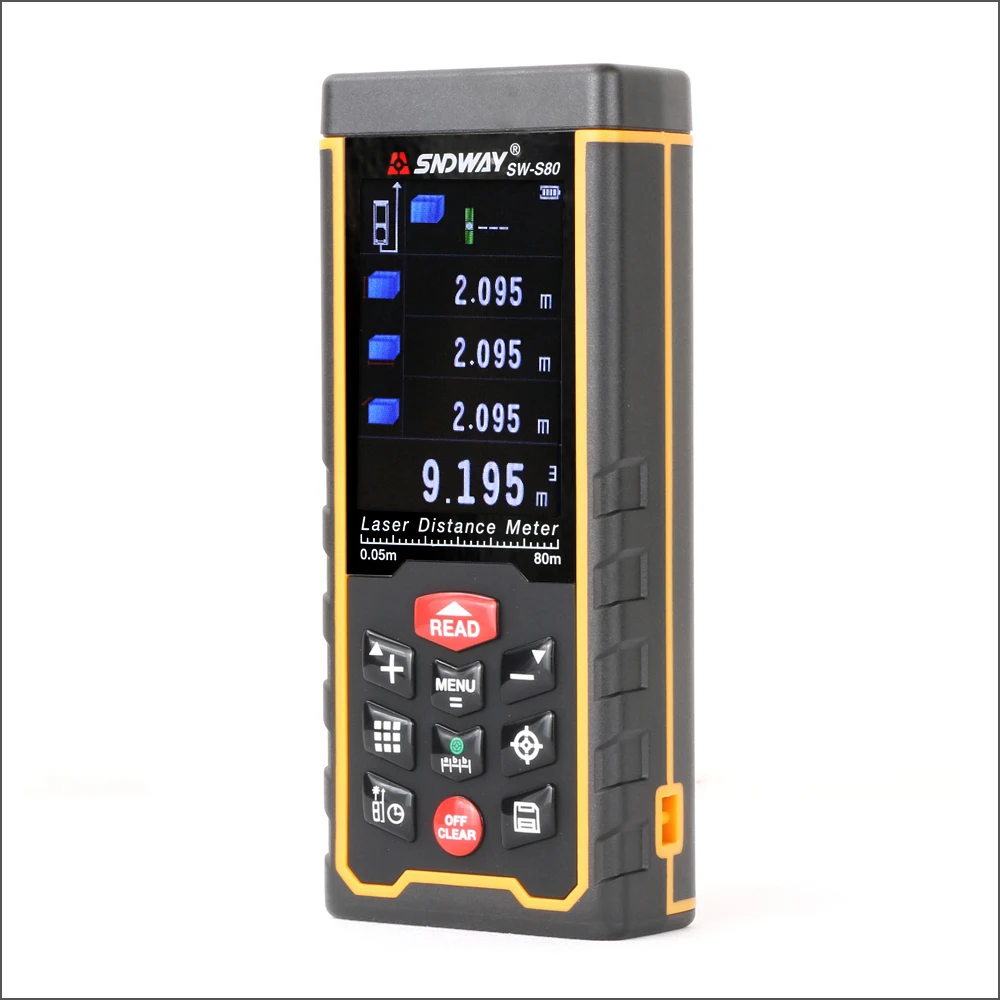 SNDWAY Digital Laser Distance Meter Camera USB Recharge Portable Colorful Screen Range Finder Rangefinder SW-S80 /S120