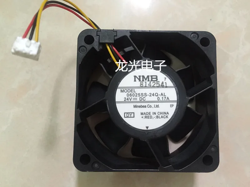 

NMB-MAT 06025SS-24Q-AL DY DC 24V 0.17A 3-Wire 60x60x25mm Server Cooling Fan