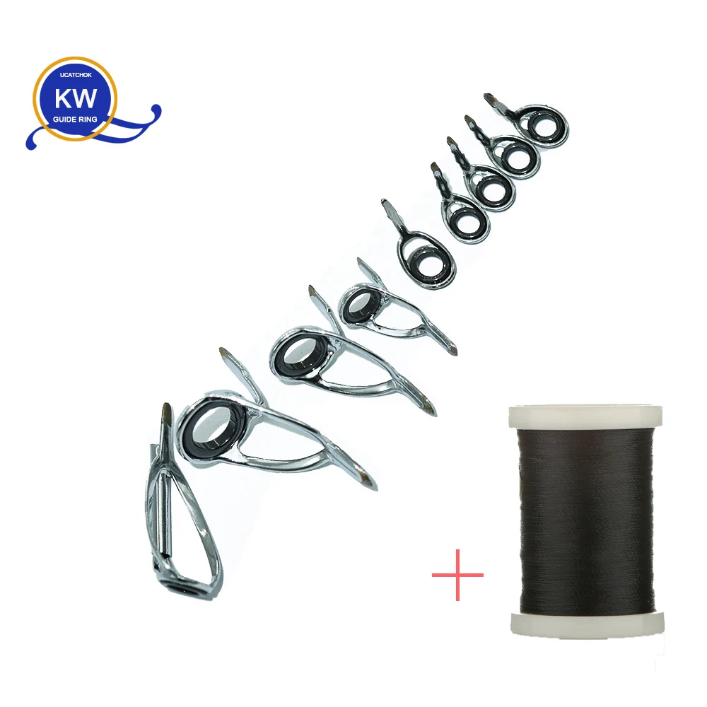 9pcs/Kit casting SiC stainless steel guide ring DIY rod anti-winding guide rod accessories ring rod building component accessory