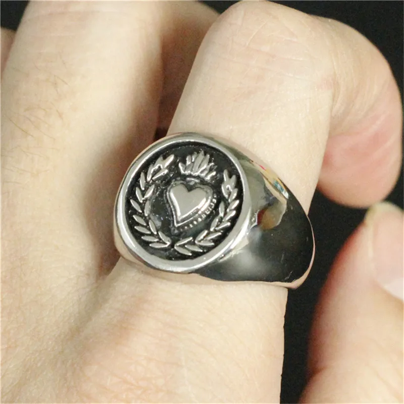 Love Heart Ring 100% 316L Stainless Steel Jewelry Olive Branch Ring