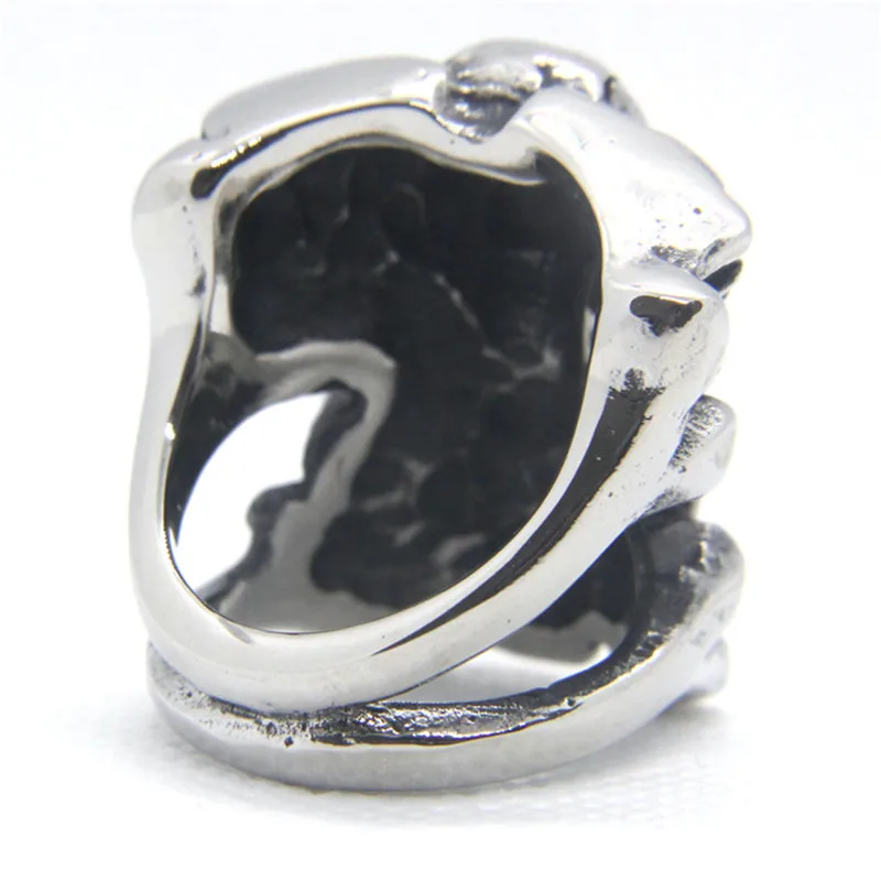 Size 7-14 New Design Motor Engine Ring 316L Stainless Steel Fashion Jewelry Biker Style Skeleton Ring