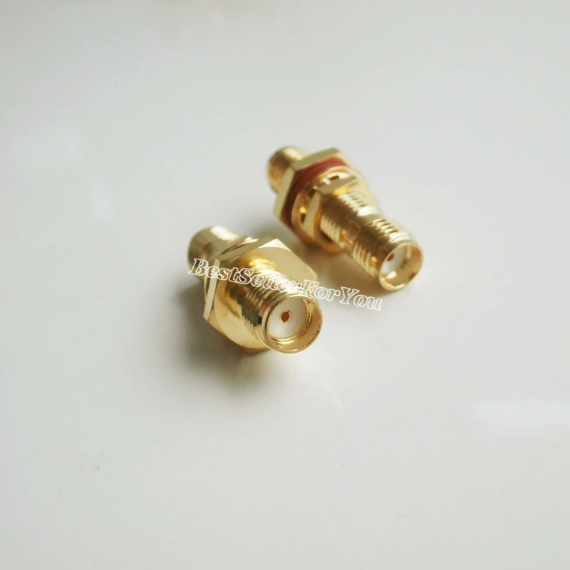 1Pcs  Adapter SMA female to SMA female Bulkhead Panel Mount RF Connector Straight waterproof