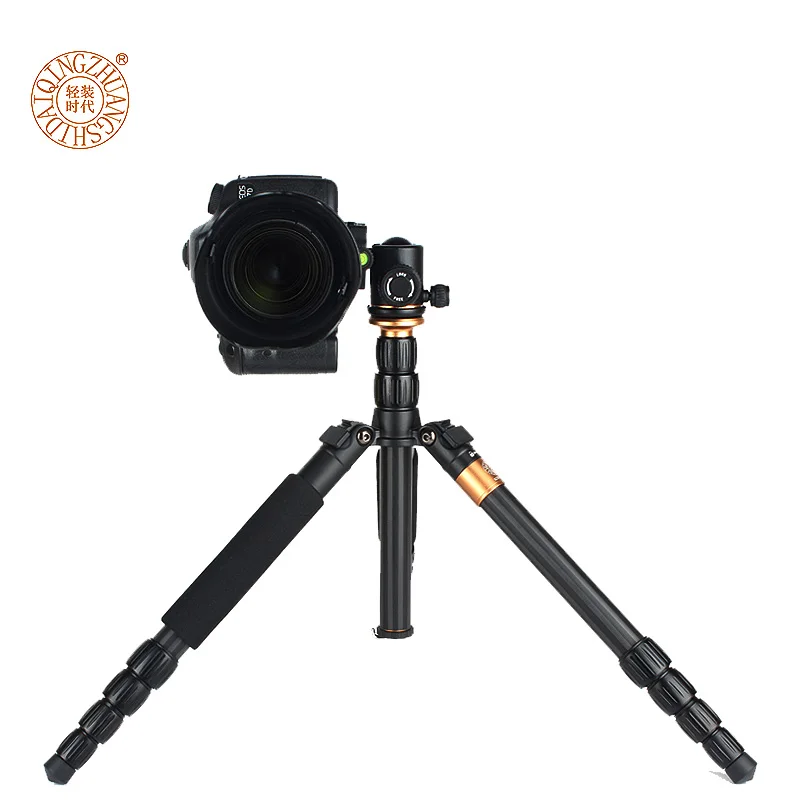 NEW QZSD Q990C chuyên nghiệp sợi carbon chân máy monopod bóng Head Kit cho DSLR Camera/Portable du lịch tripod máy ảnh đứng